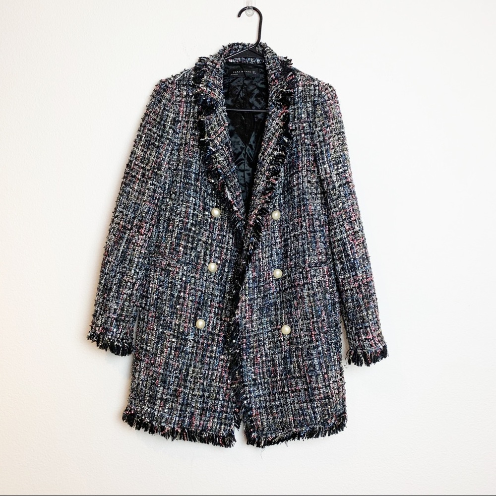 Zara Multicolor Tweed Coat